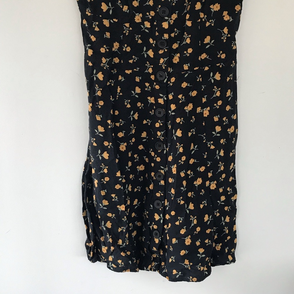 Dark Academia Romantic Floral Button Down Mini Dress size Small - Picture 3 of 8
